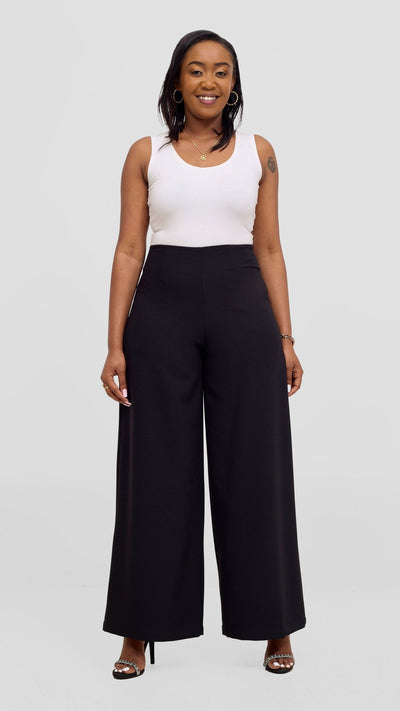 Vivo Diella Wide Leg Pants - Black - Shopzetu
