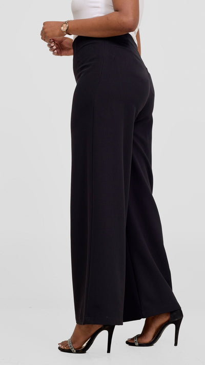 Vivo Diella Wide Leg Pants - Black - Shopzetu