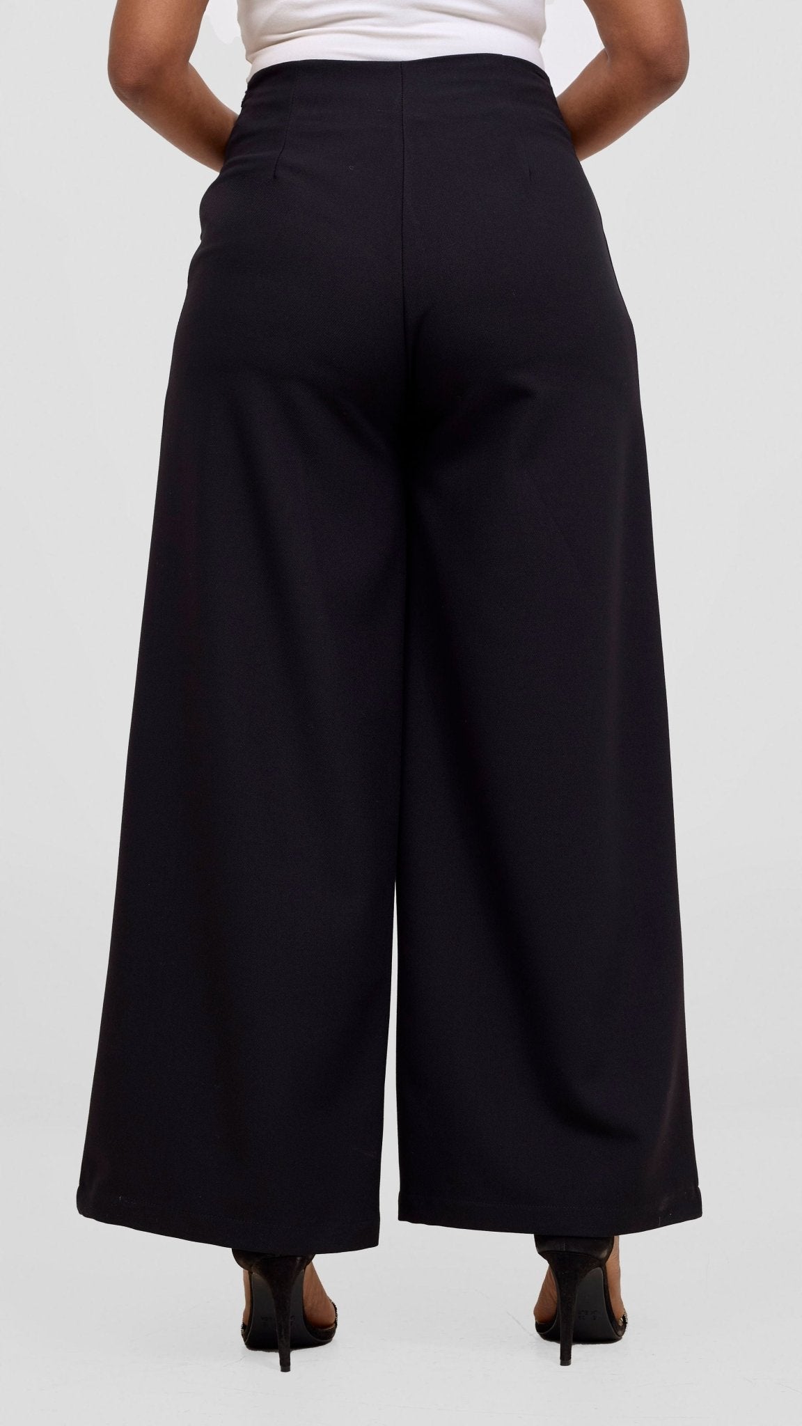 Vivo Diella Wide Leg Pants - Black - Shopzetu