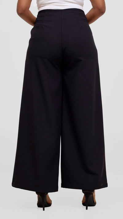 Vivo Diella Wide Leg Pants - Black - Shopzetu