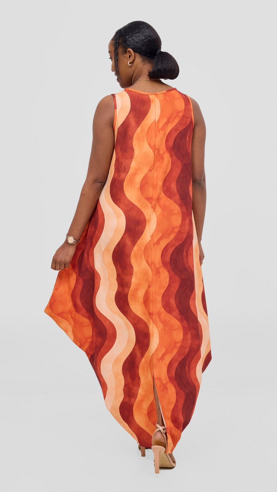 Vivo Seli Maxi Dress - Buttermilk / Rust Loura Print - Shopzetu