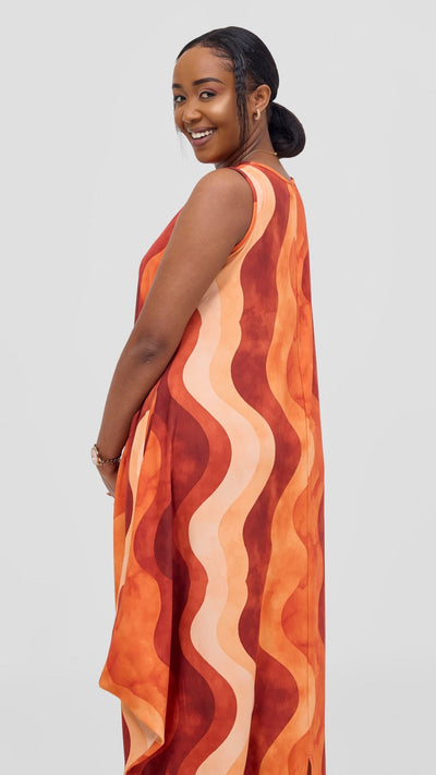 Vivo Seli Maxi Dress - Buttermilk / Rust Loura Print - Shopzetu