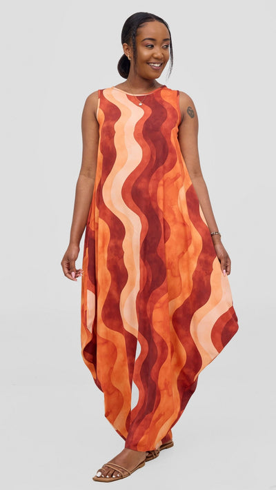 Vivo Seli Maxi Dress - Buttermilk / Rust Loura Print - Shopzetu