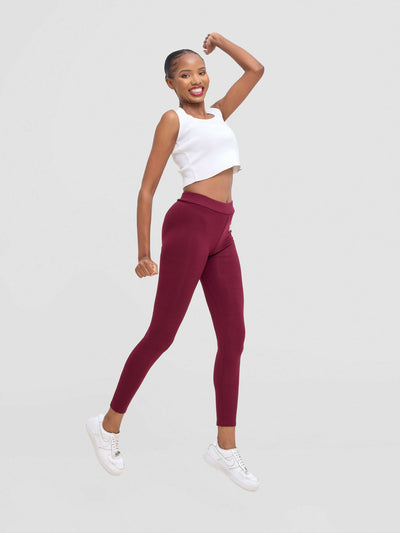 Stylish Sisters Ronde Heavy Comfy Tights Leggings - Maroon - Shopzetu
