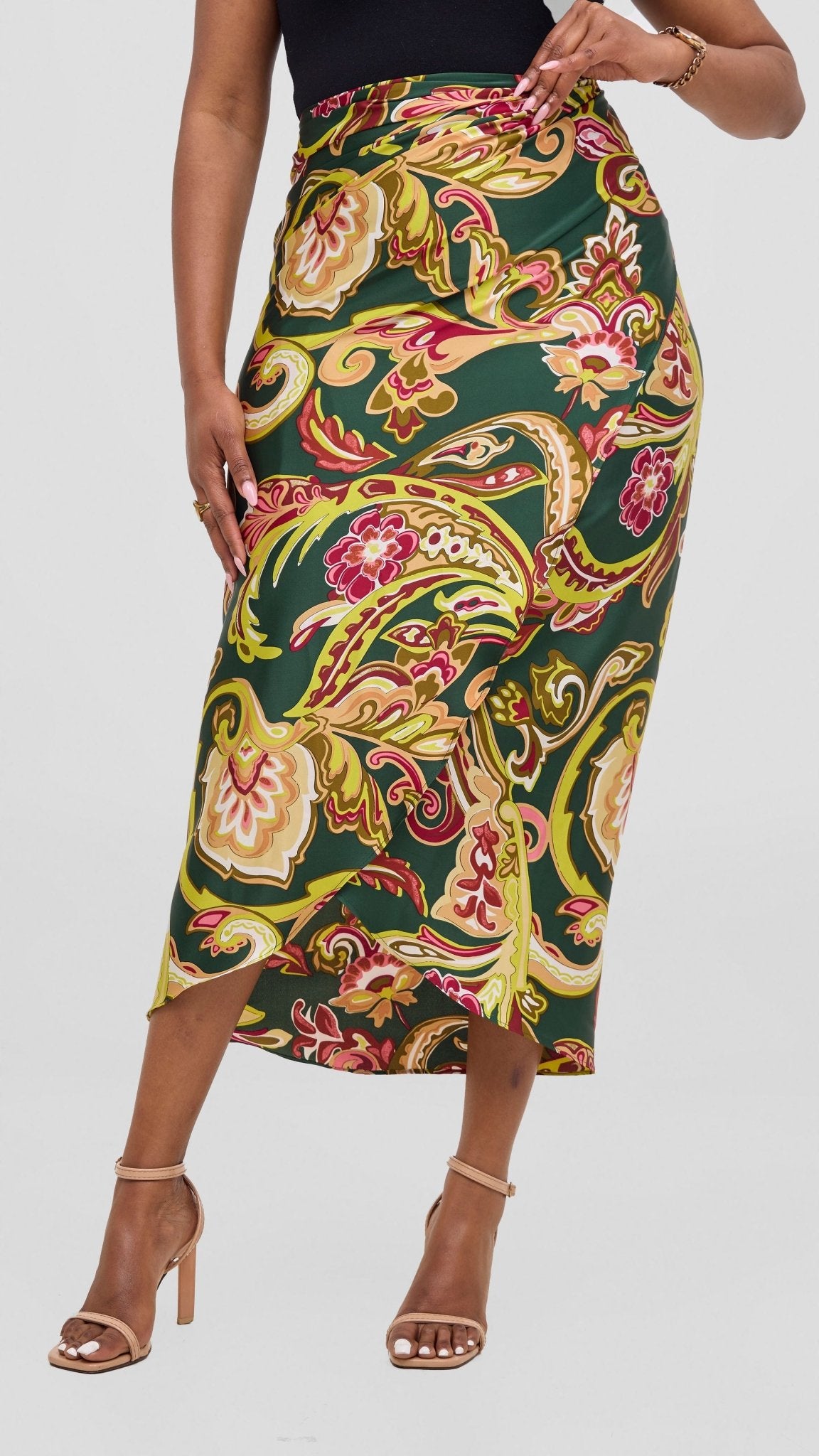 Vivo Sarong Skirt - Dark Green / Hunters Print - Shopzetu