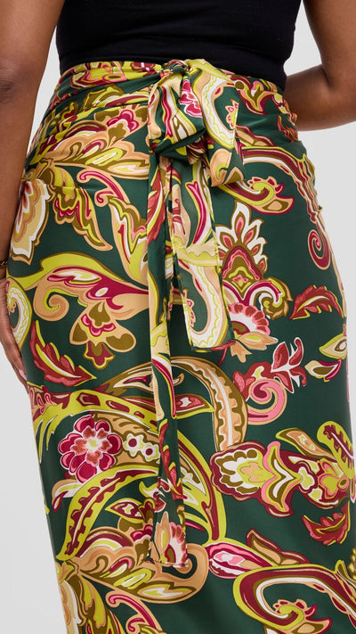 Vivo Sarong Skirt - Dark Green / Hunters Print - Shopzetu