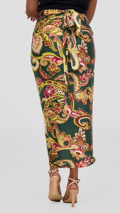 Vivo Sarong Skirt - Dark Green / Hunters Print - Shopzetu