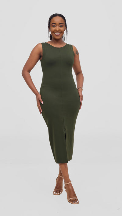 Vivo Aleri Front Slit Sheath Dress - Hunters