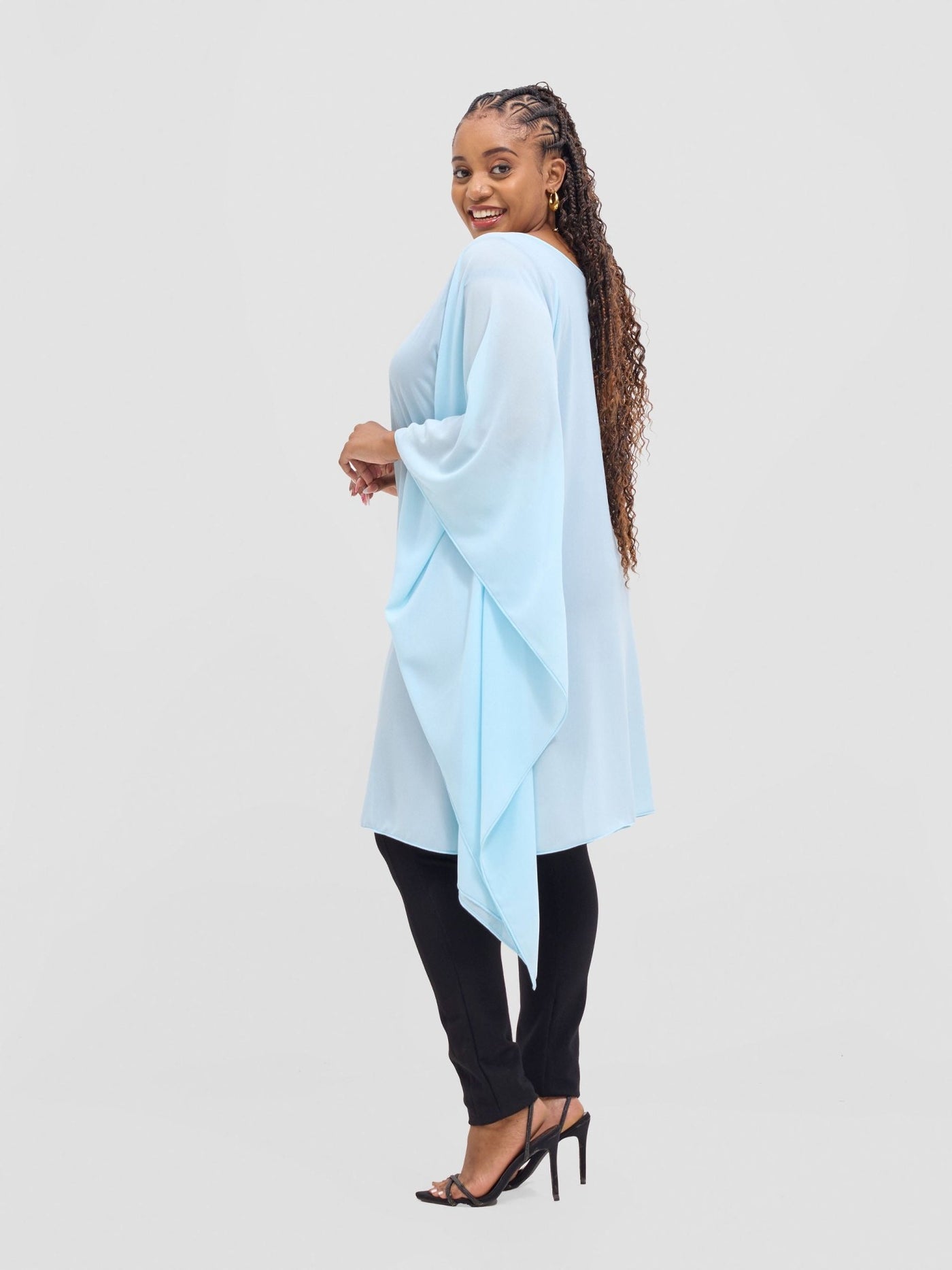 Vivo Basic Destiny Chiffon Top - Light Blue - Shopzetu