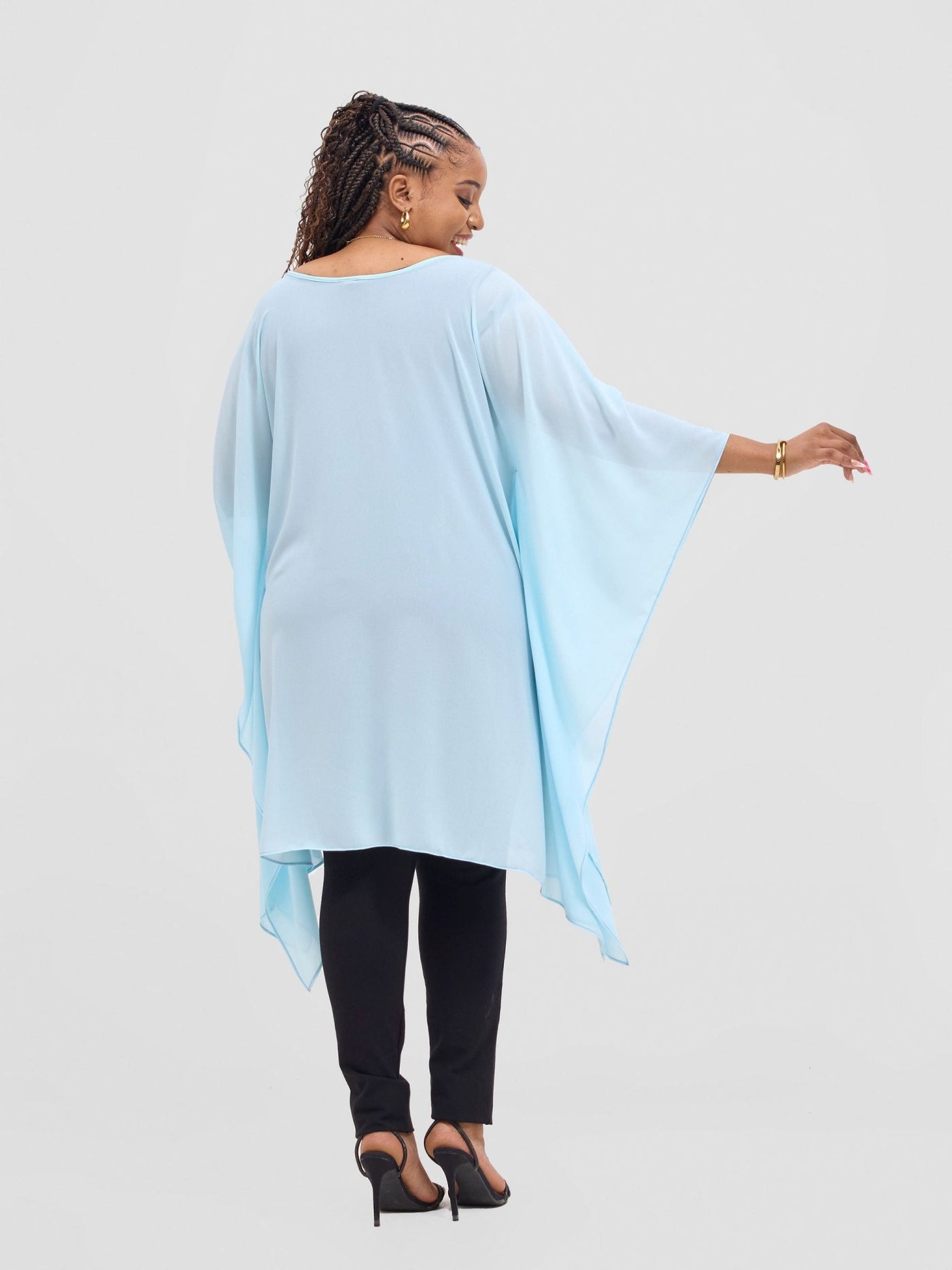Vivo Basic Destiny Chiffon Top - Light Blue - Shopzetu