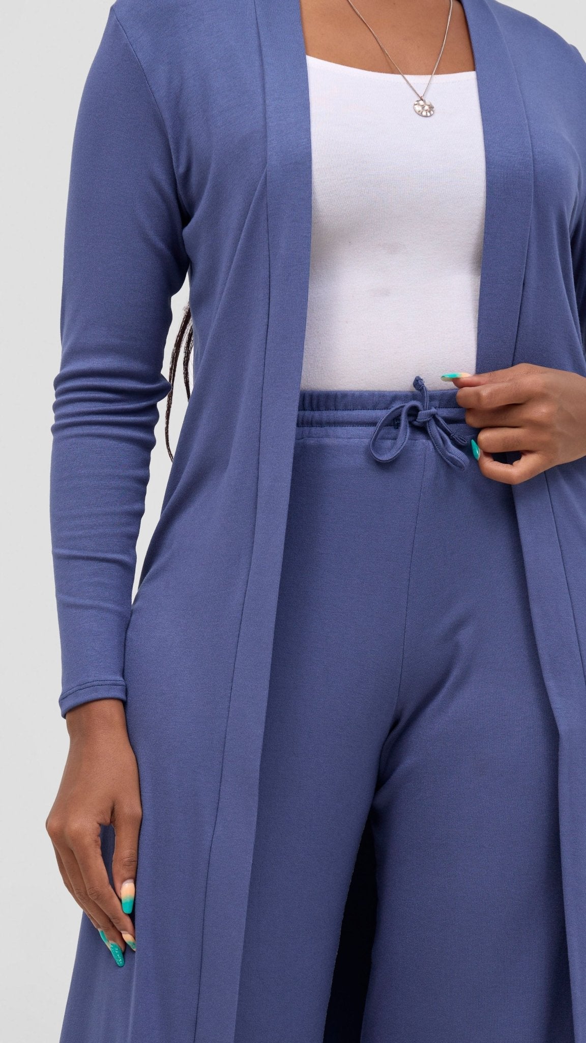 Safari Long Sleeve Waterfall - Powder Blue - Shopzetu