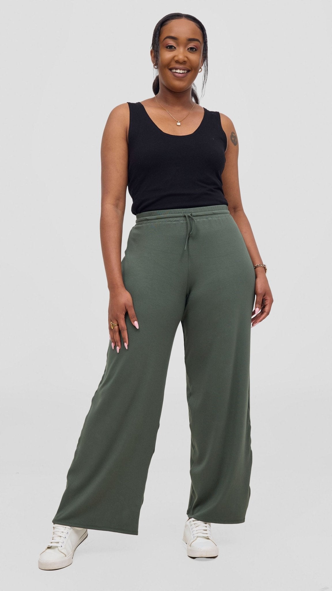 Safari Lounge Pants - Army Green - Shopzetu