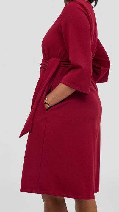 Vivo Imara 3/4 Sleeve Tent Dress- Red