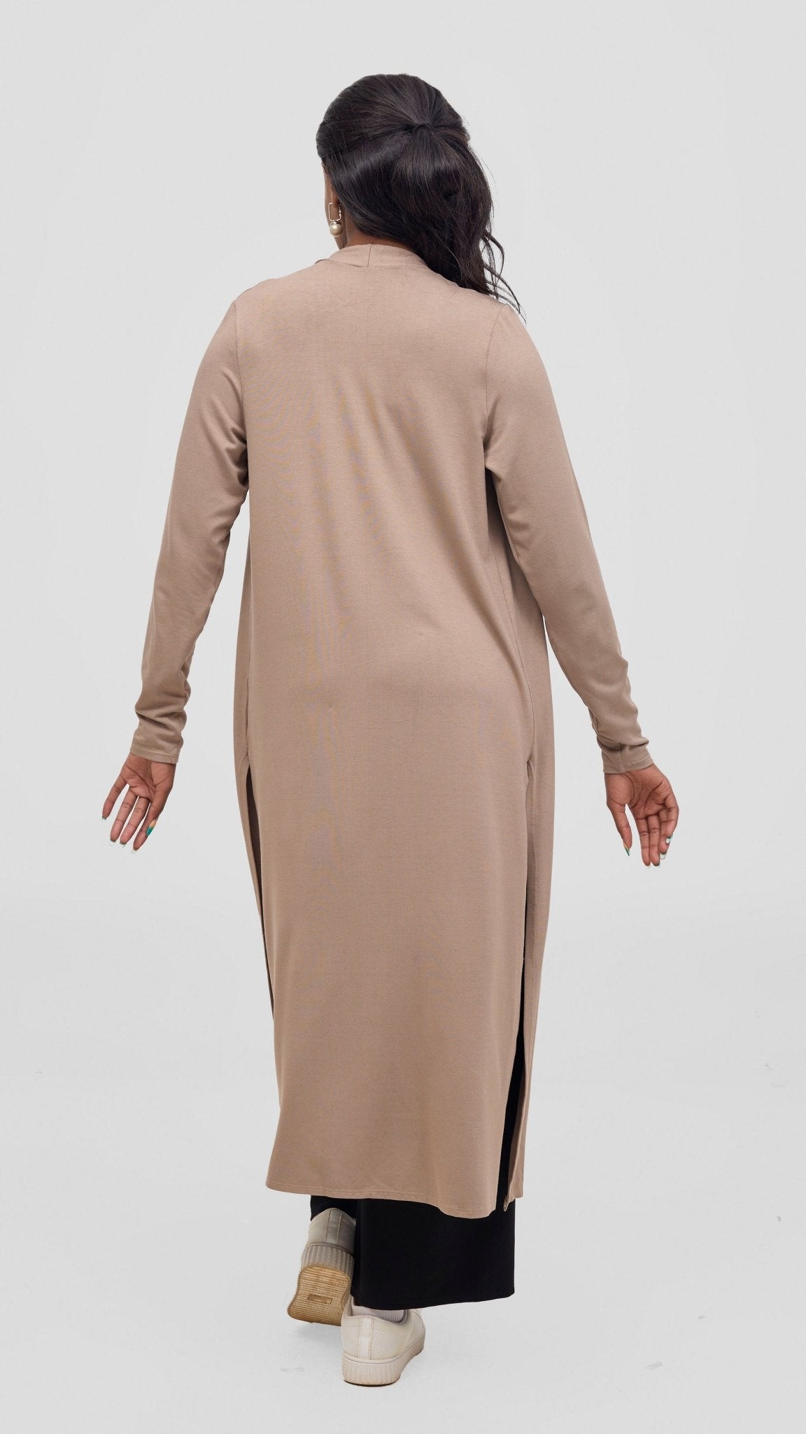 Safari Long Sleeve Waterfall - Dark Tan - Shopzetu