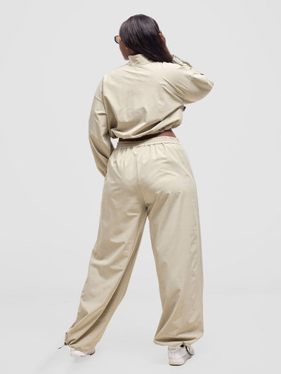 Zoya Vasha Midriff Jacket - Khaki / White - Shopzetu