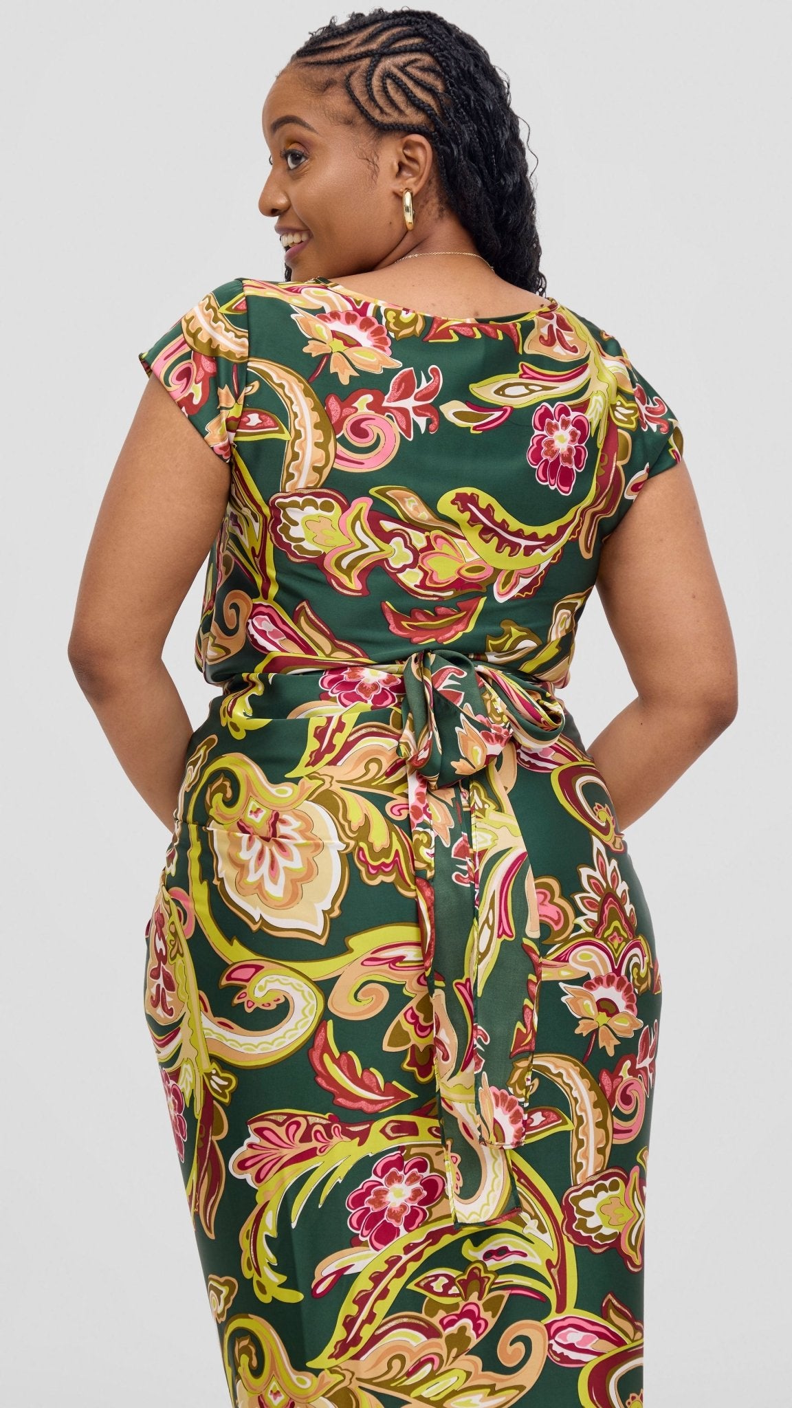 Vivo Sarong Skirt - Dark Green / Hunters Print - Shopzetu
