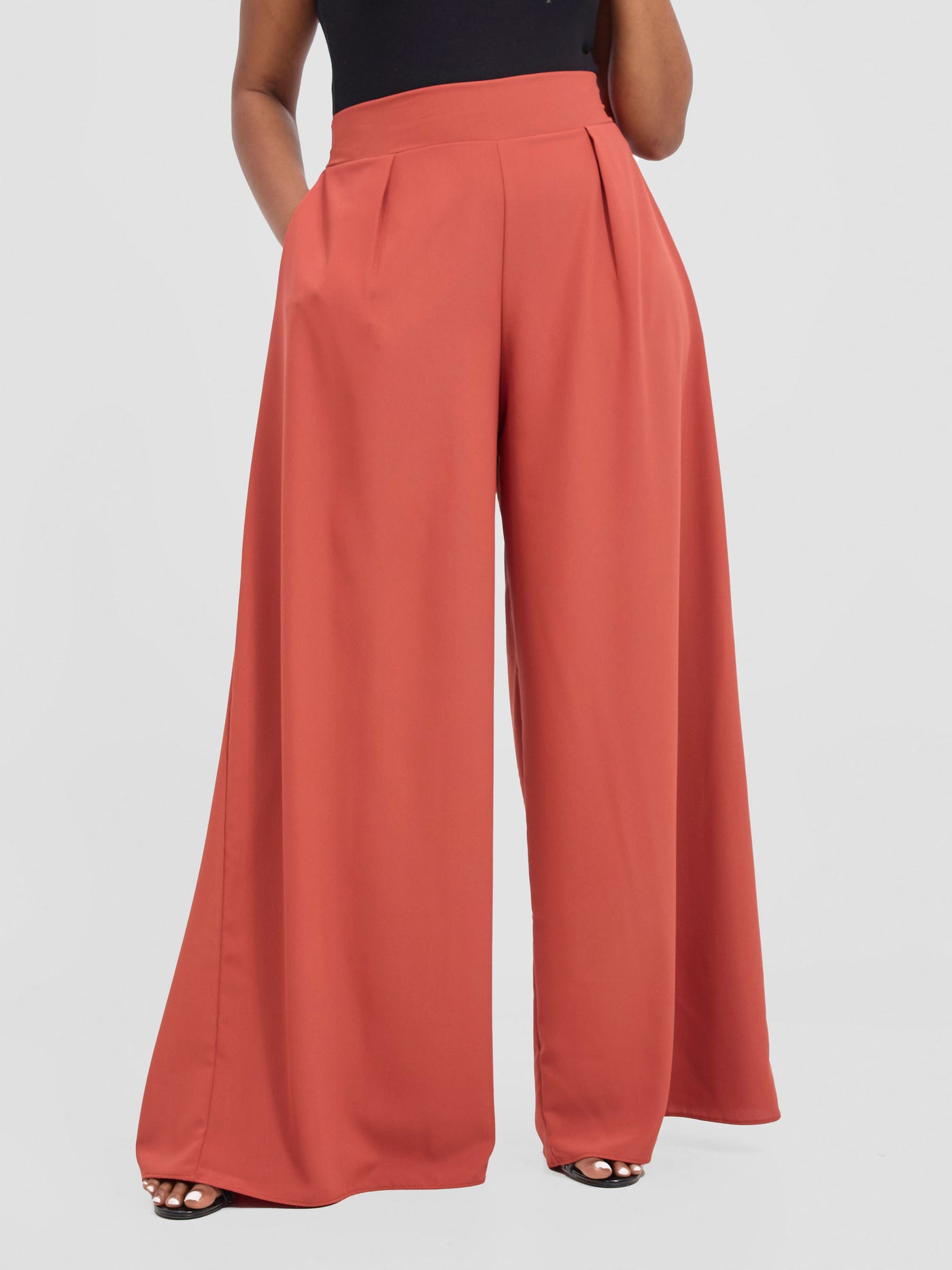 Vivo Basic Crepe Pants - Rust