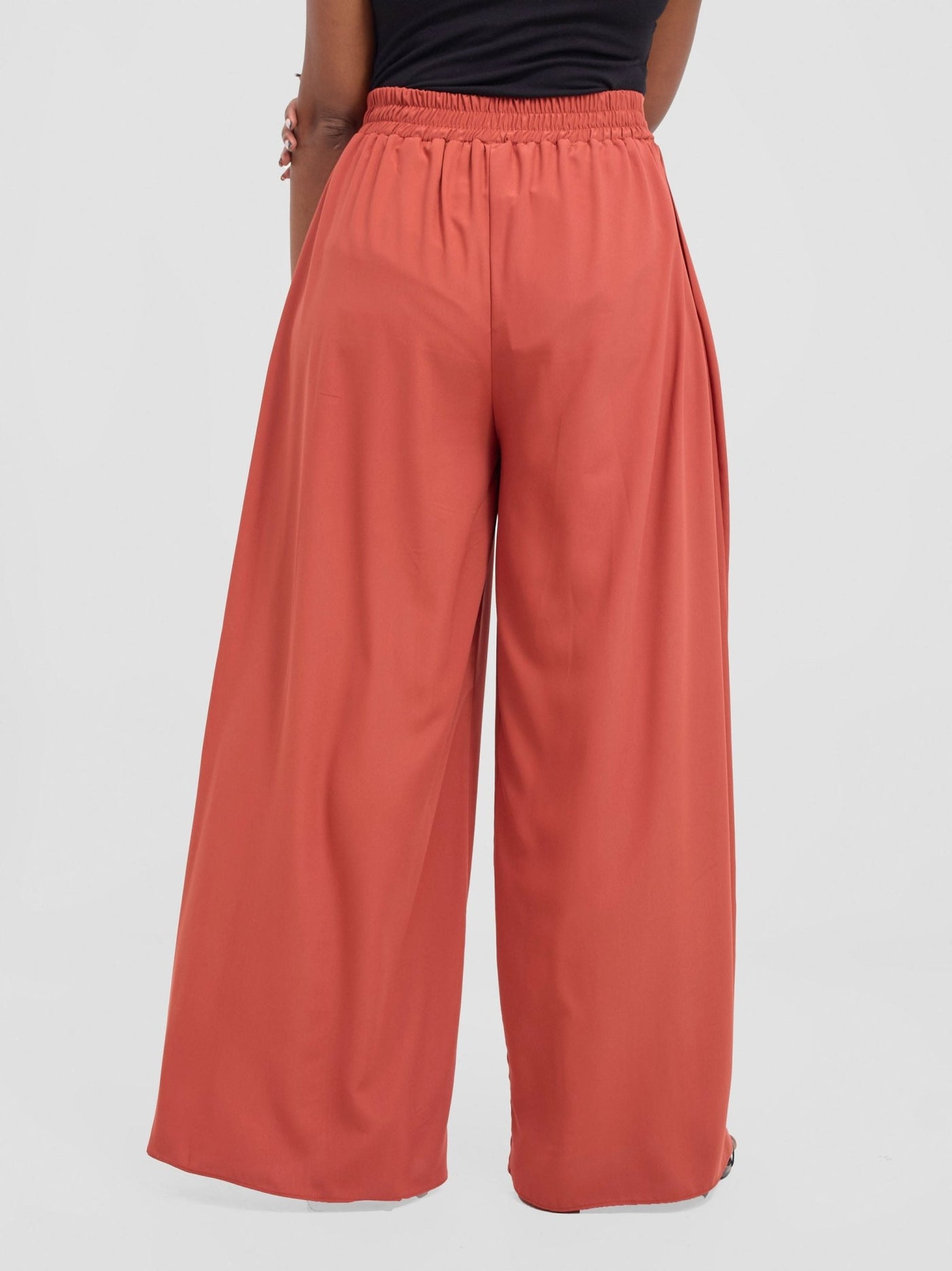 Vivo Basic Crepe Pants - Rust - Shopzetu