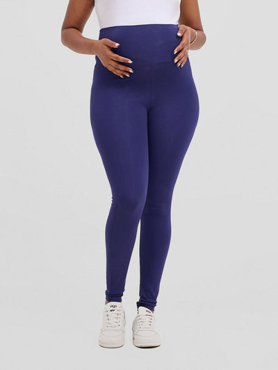 Vivo Basic Maternity Leggings - Navy Blue - Shopzetu