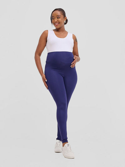 Vivo Basic Maternity Leggings - Navy Blue - Shopzetu