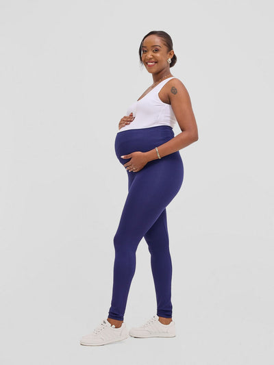 Vivo Basic Maternity Leggings - Navy Blue - Shopzetu
