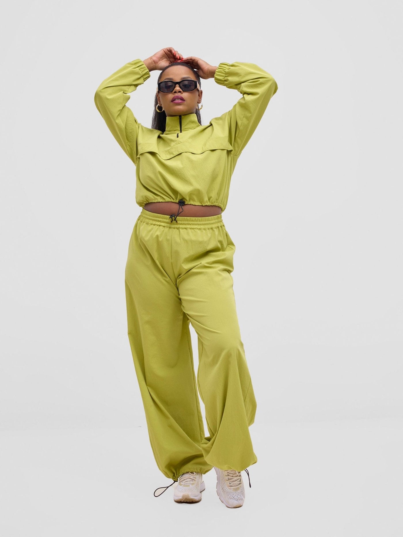 Zoya Vasha Midriff Jacket - Light Olive - Shopzetu