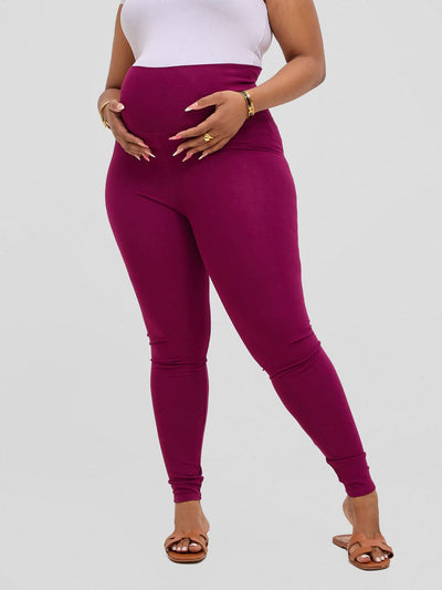 Vivo Basic Maternity Leggings - Burgundy