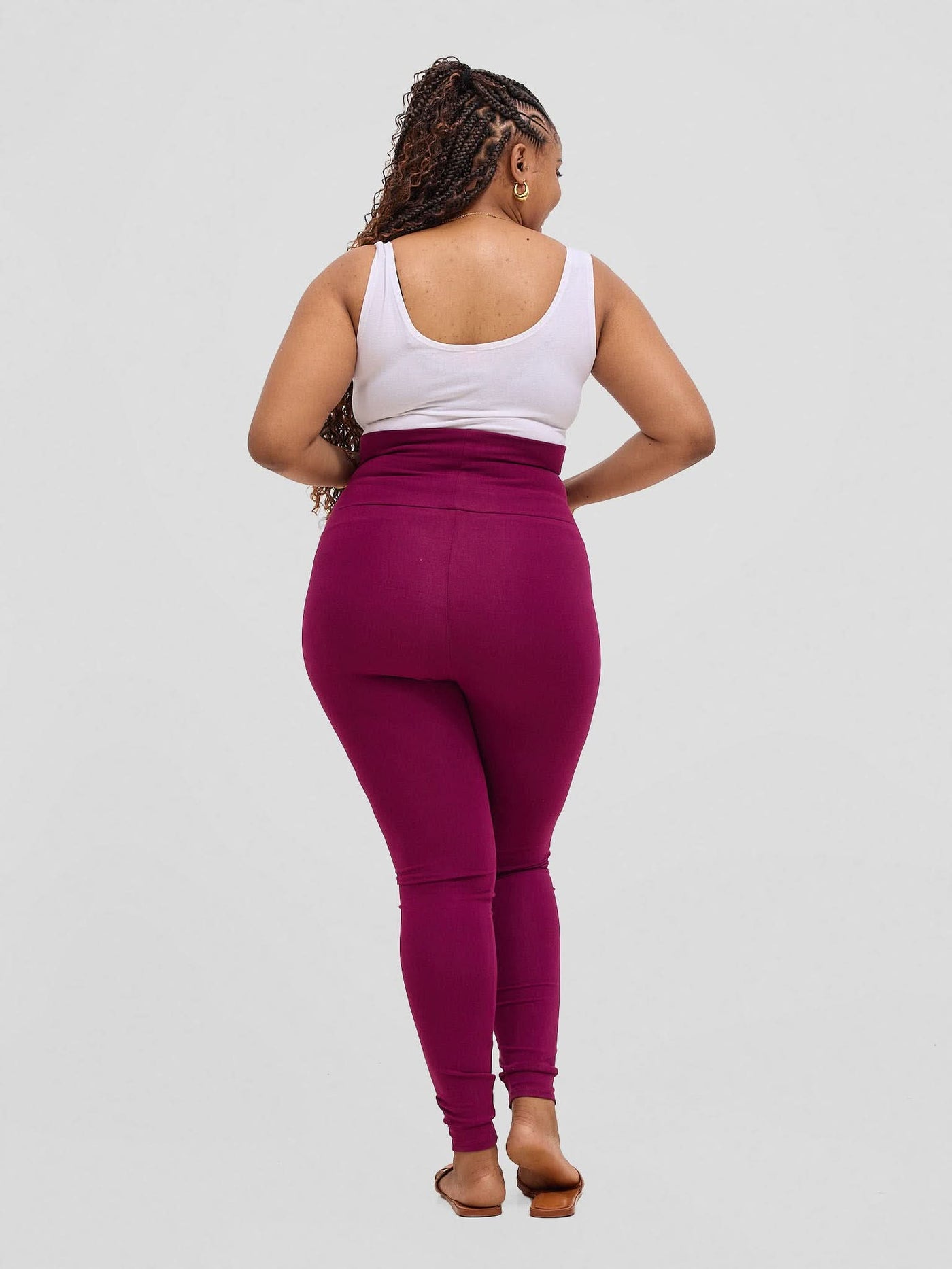 Vivo Basic Maternity Leggings - Burgundy - Shopzetu