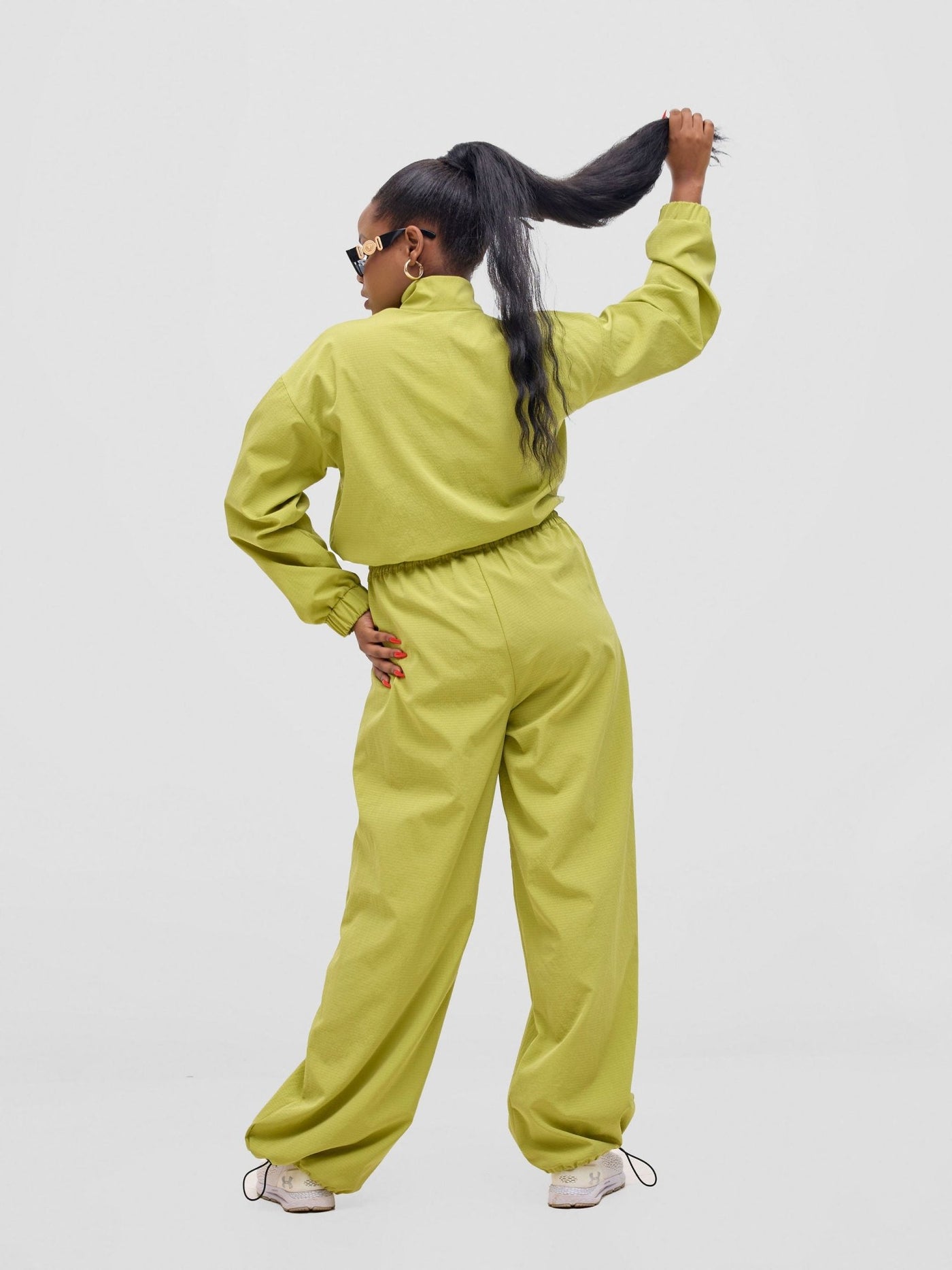 Zoya Vasha Track Pants With Pockets - Light Olive - Shopzetu
