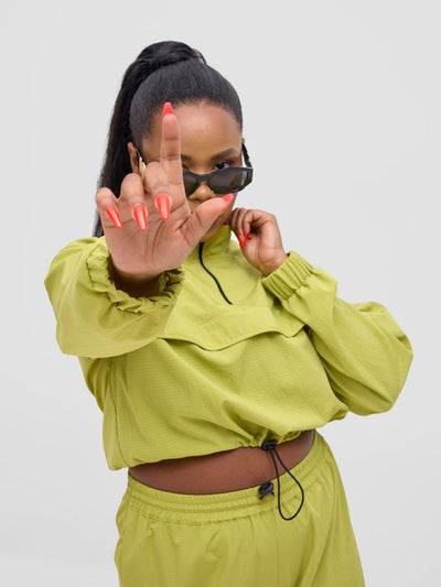 Zoya Vasha Midriff Jacket - Light Olive - Shopzetu
