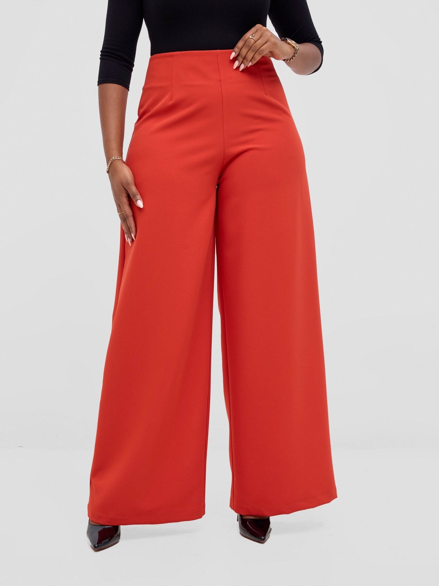 Vivo Tatili Wide Leg Pants - Rust - Shopzetu