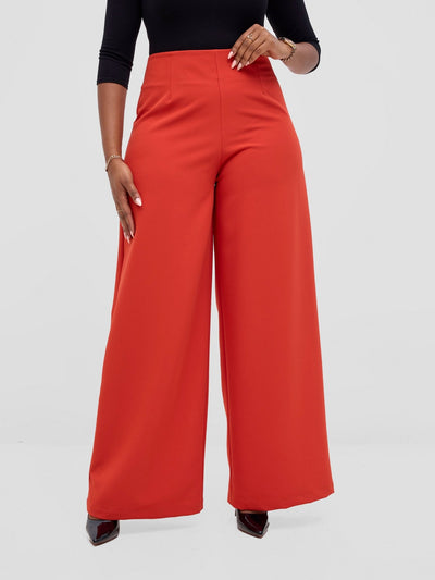 Vivo Tatili Wide Leg Pants - Rust - Shopzetu