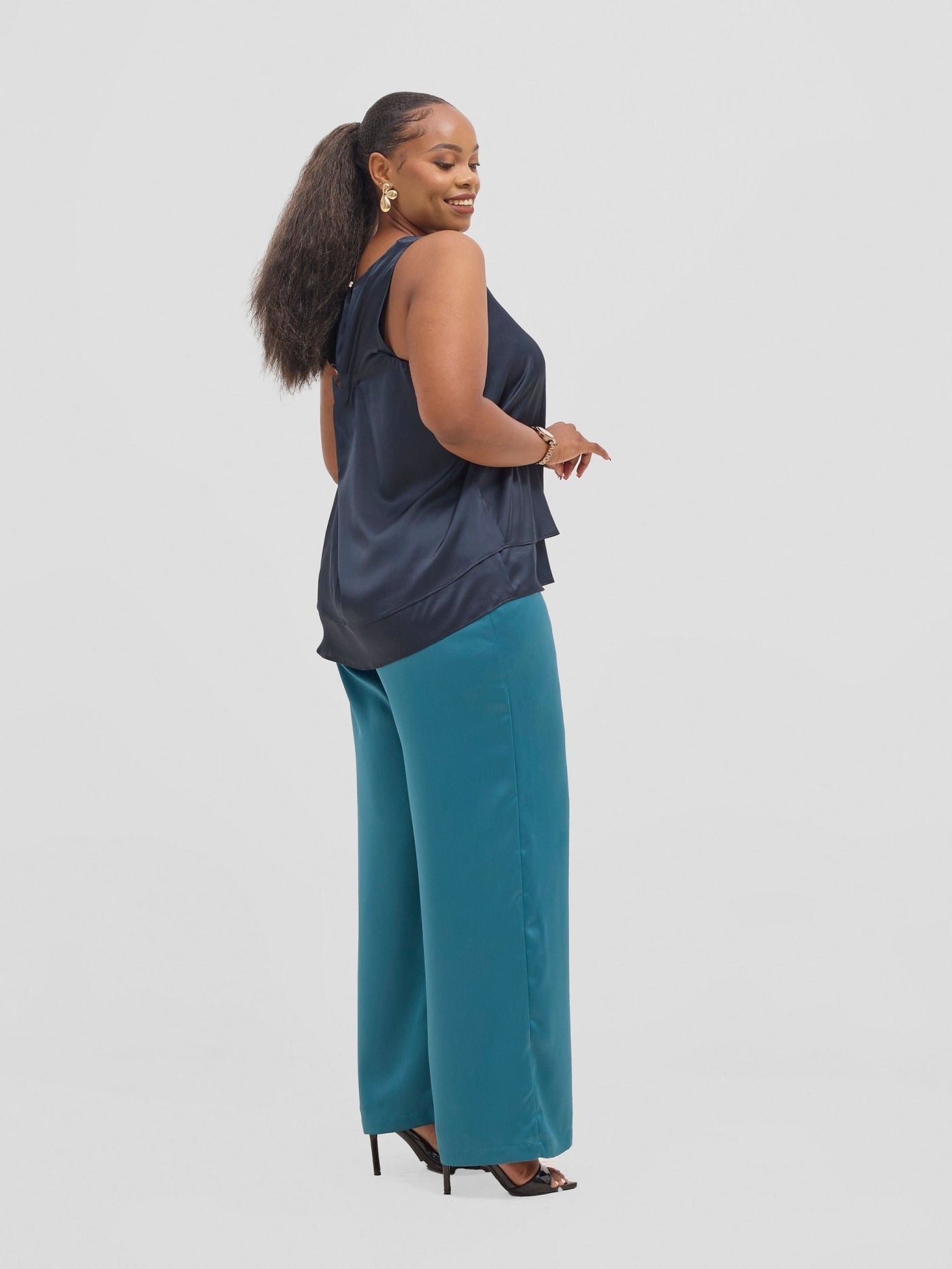 Vivo Yene Layered Top - Dark Teal - Shopzetu