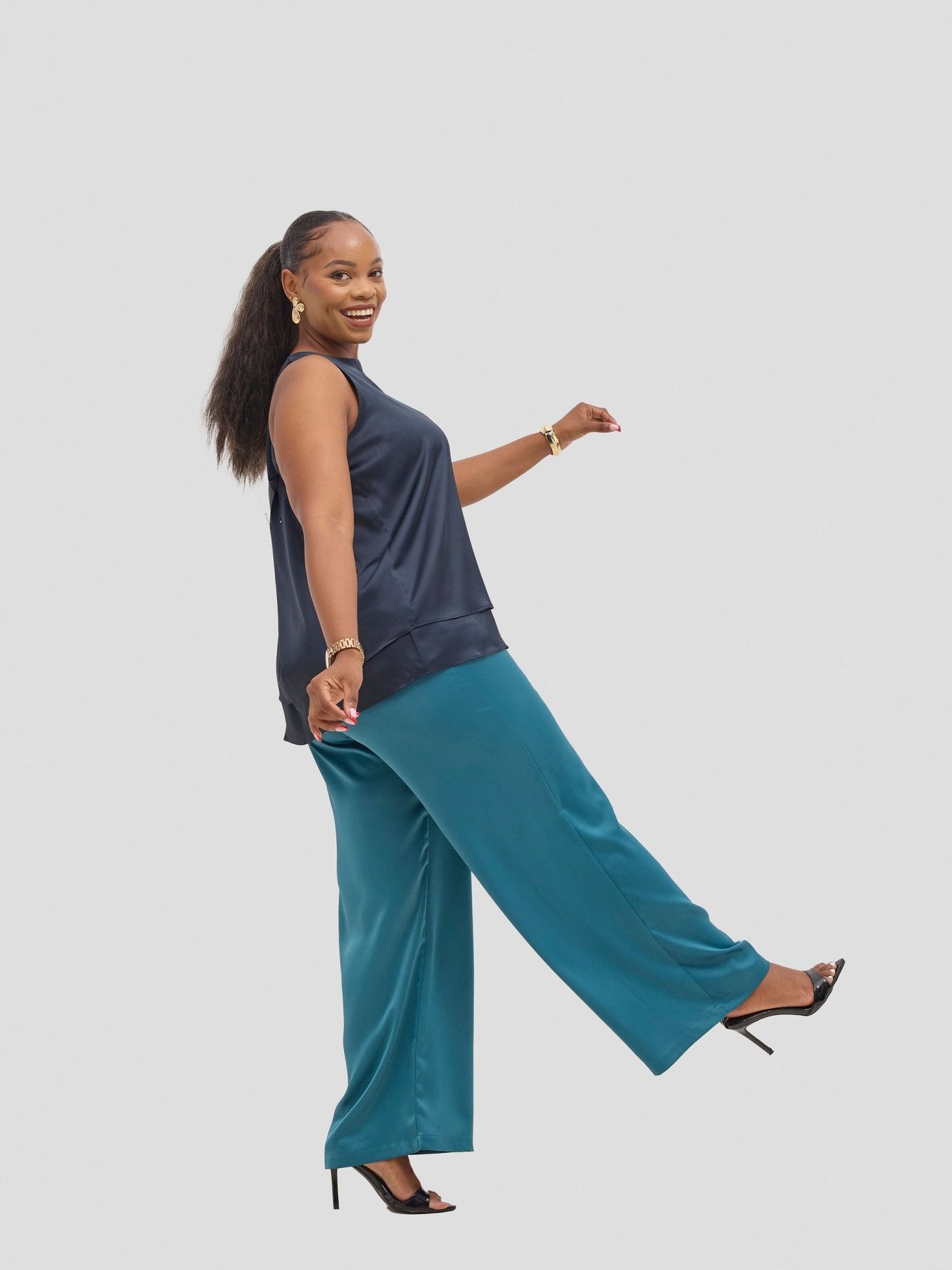 Vivo Yene Layered Top - Dark Teal - Shopzetu