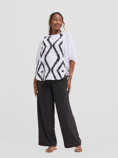 Vivo Seli Wide Leg Pants - Black - Shopzetu