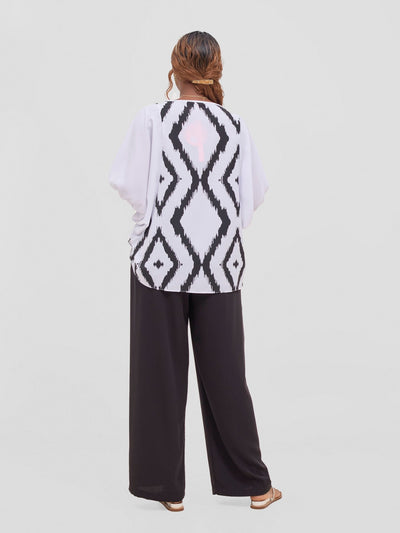 Vivo Seli Wide Leg Pants - Black - Shopzetu