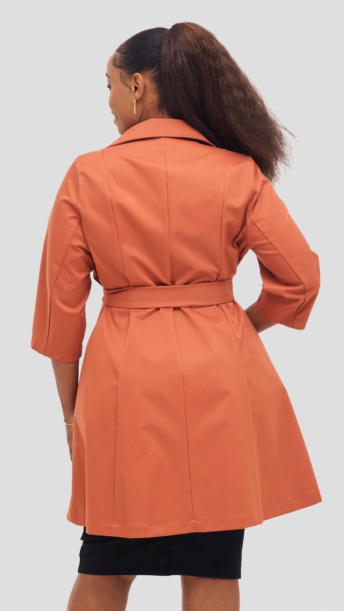 Vivo Aleri Trench Coat Dress - Rust