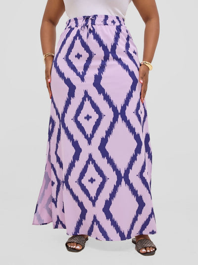 Vivo Seli Maxi Skirt - Lilac / Navy Esli Print - Shopzetu