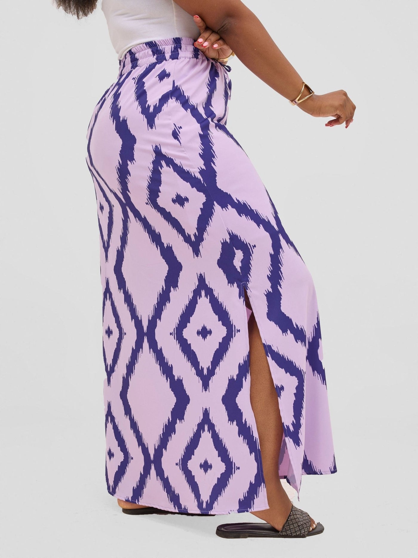 Vivo Seli Maxi Skirt - Lilac / Navy Esli Print - Shopzetu