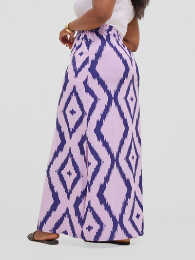 Vivo Seli Maxi Skirt - Lilac / Navy Esli Print - Shopzetu