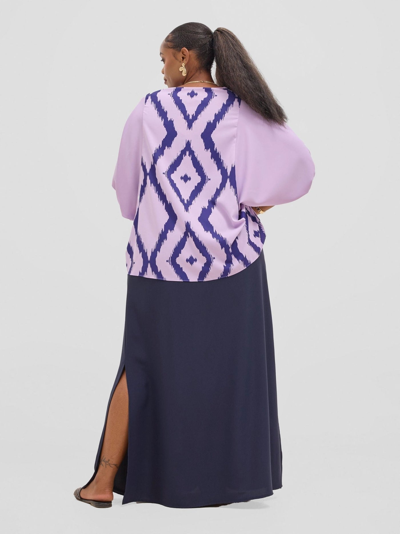 Vivo Seli Maxi Skirt - Navy Blue - Shopzetu