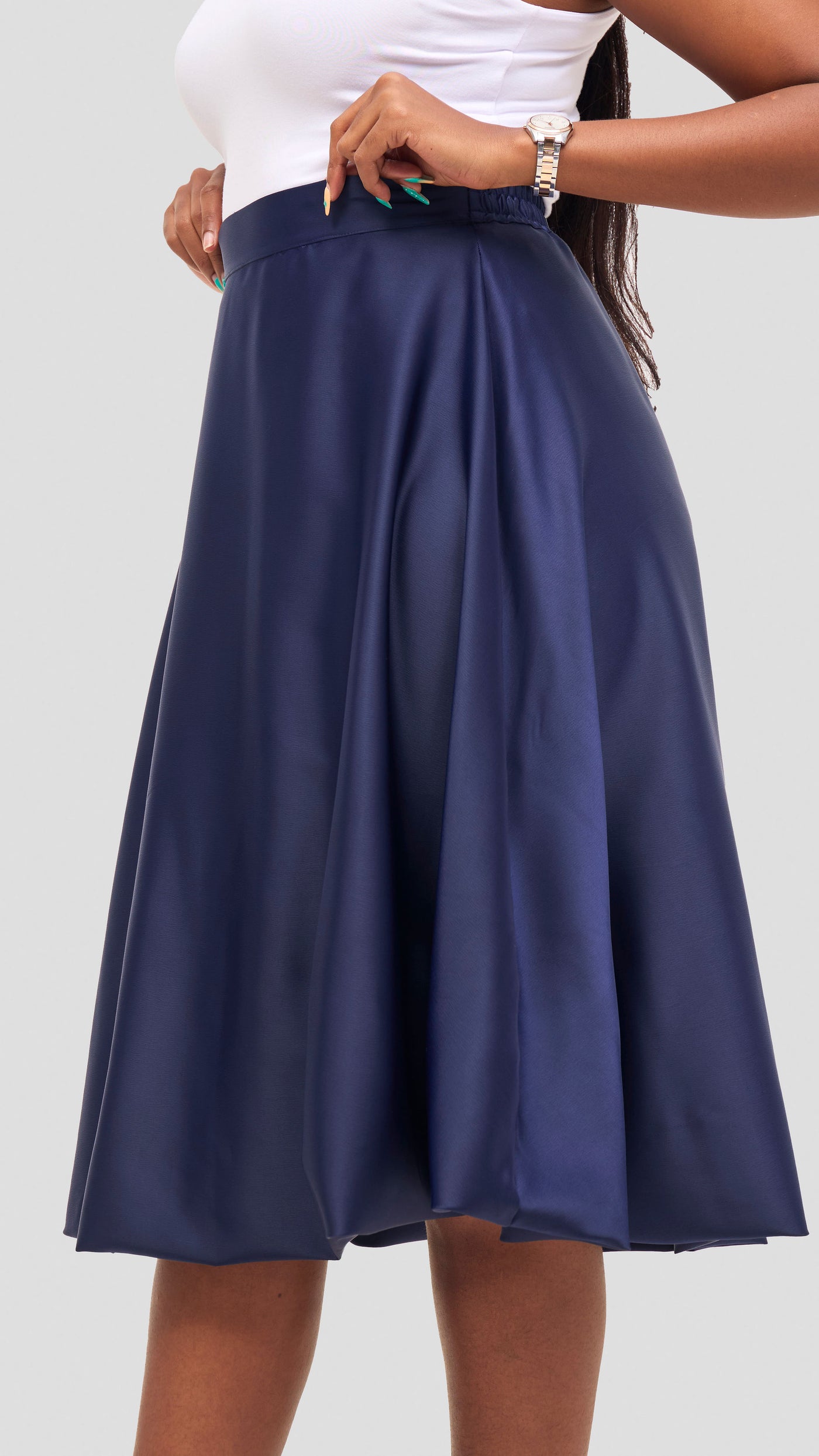 Vivo Iyana Bubble Midi Skirt - Navy
