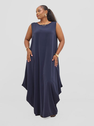 Vivo Seli Maxi Dress - Navy Blue - Shopzetu