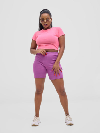 Zoya Vasha Biker Shorts - Purple - Shopzetu