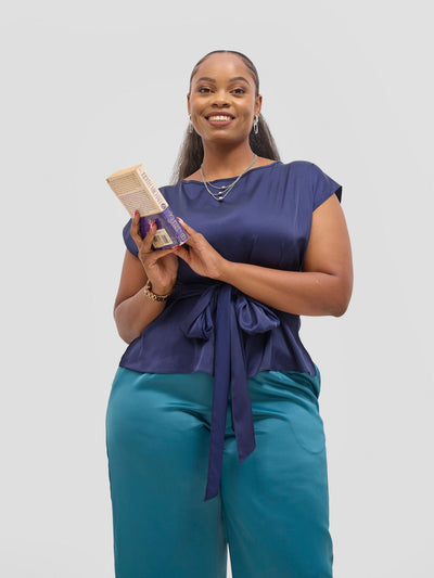 Vivo Yene Front Tie Top - Navy Blue - Shopzetu