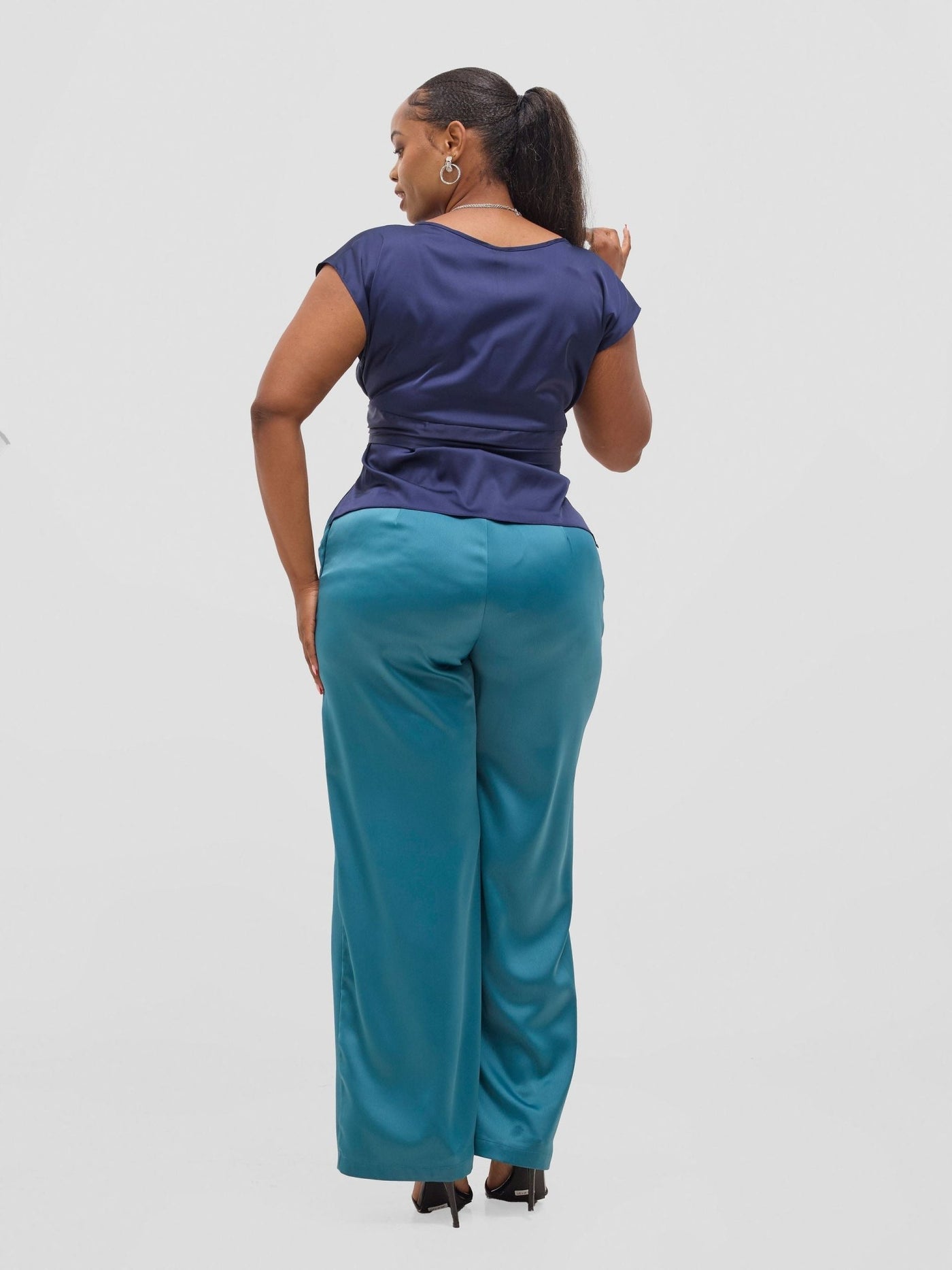 Vivo Yene Front Tie Top - Navy Blue - Shopzetu