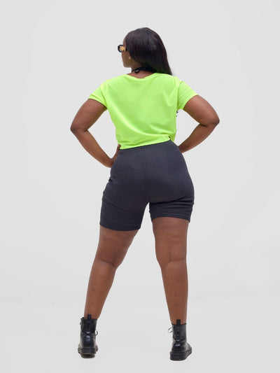 Zoya Vasha Short Sleeve Mesh Top - Neon Green - Shopzetu