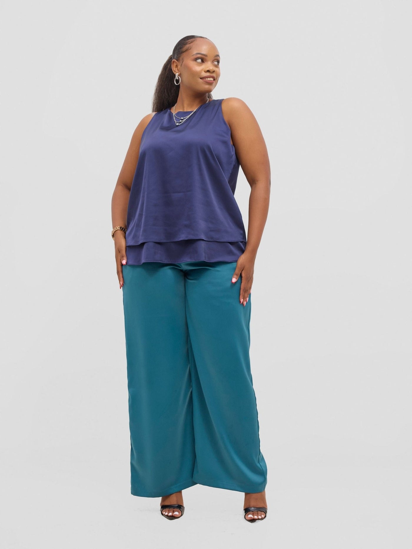 Vivo Yene Layered Top - Navy - Shopzetu