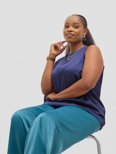 Vivo Yene Layered Top - Navy - Shopzetu