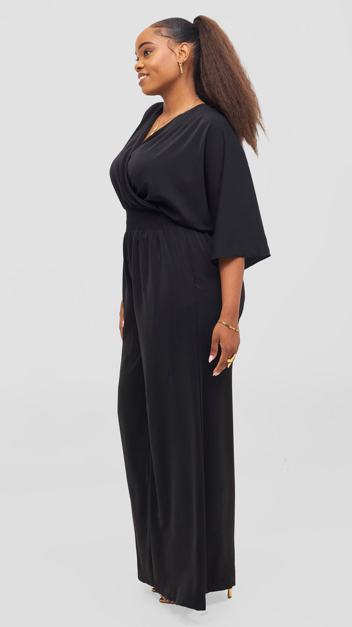 Vivo Iyana Shirred Waist Jumpsuit - Navy